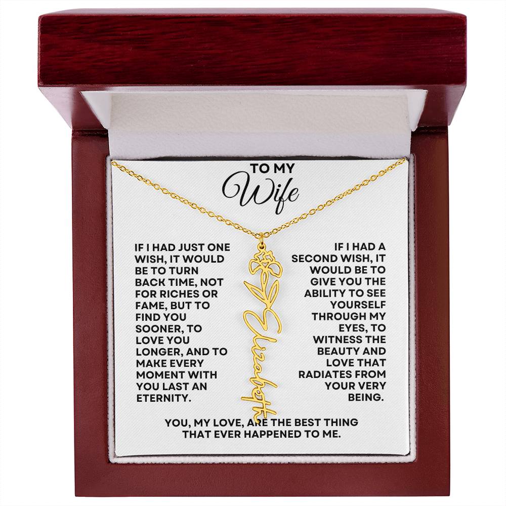 To My Wife | One Wish (Flower Name Necklace)
