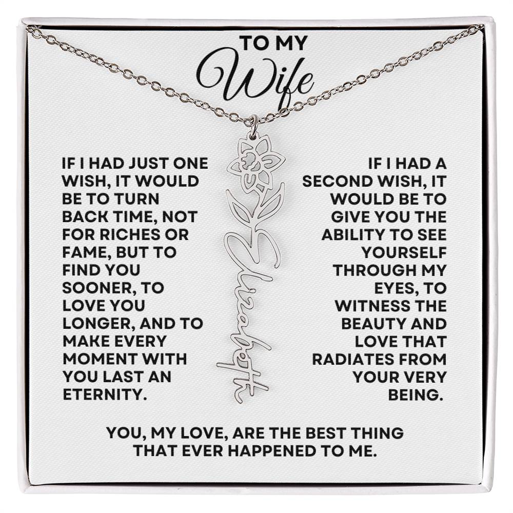 To My Wife | One Wish (Flower Name Necklace)