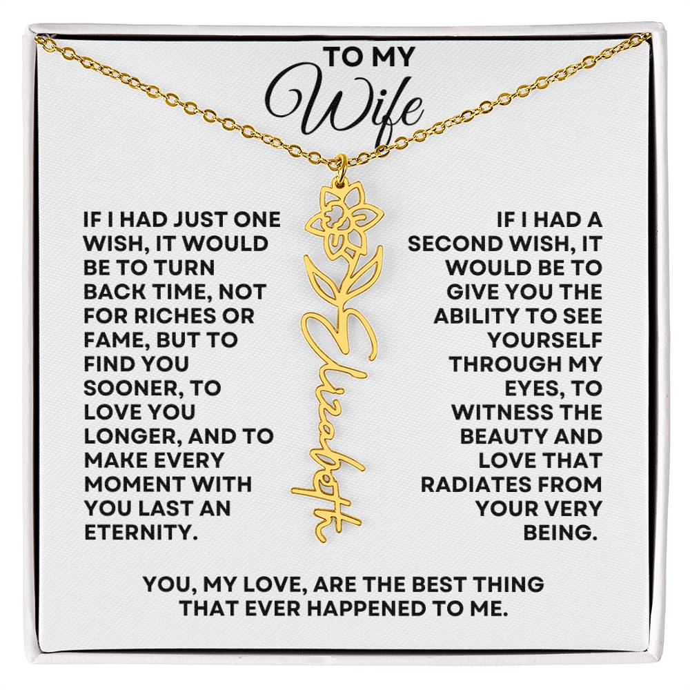 To My Wife | One Wish (Flower Name Necklace)