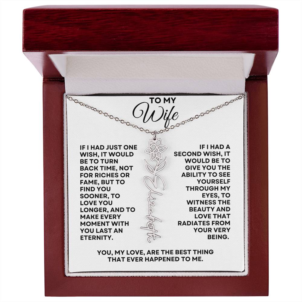 To My Wife | One Wish (Flower Name Necklace)