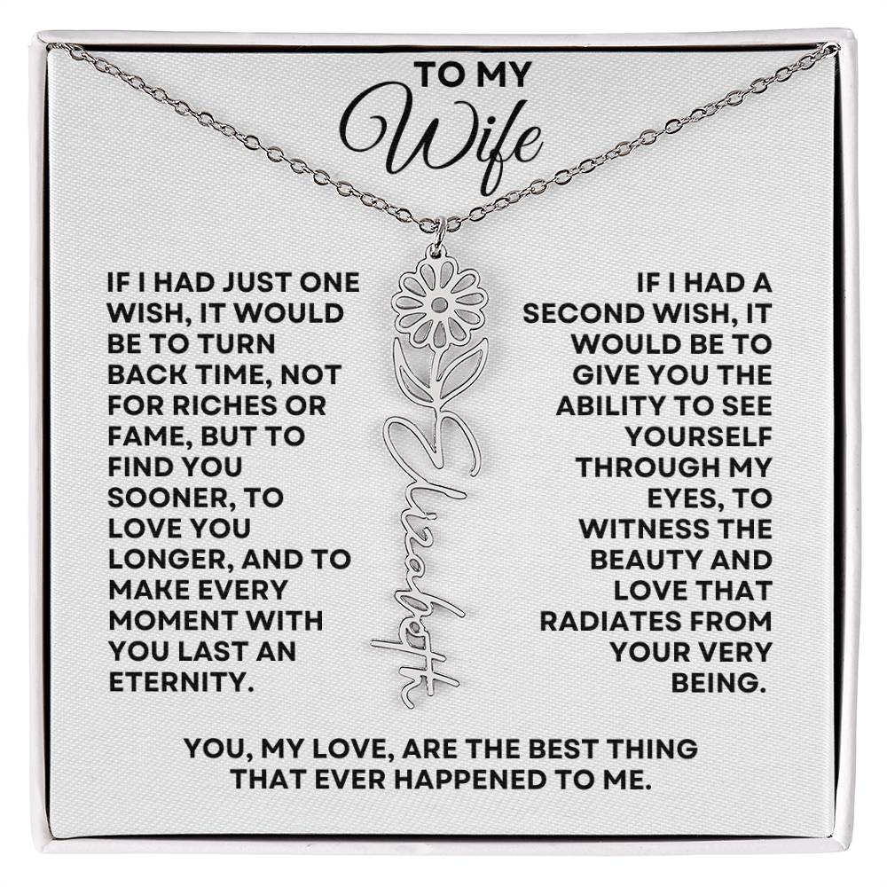 To My Wife | One Wish (Flower Name Necklace)
