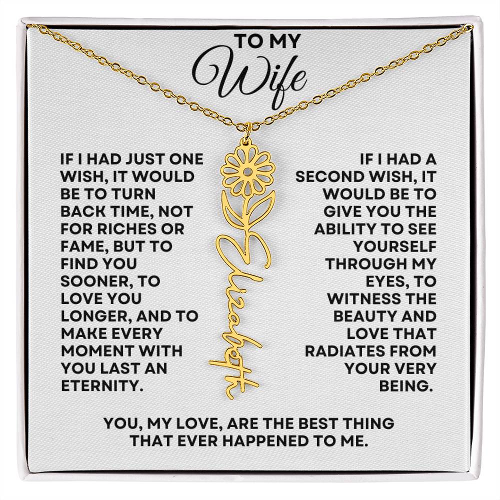 To My Wife | One Wish (Flower Name Necklace)