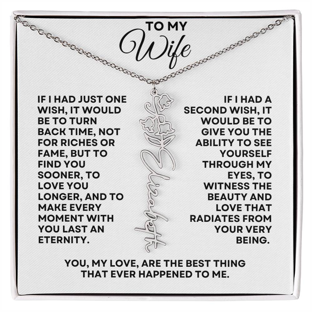 To My Wife | One Wish (Flower Name Necklace)