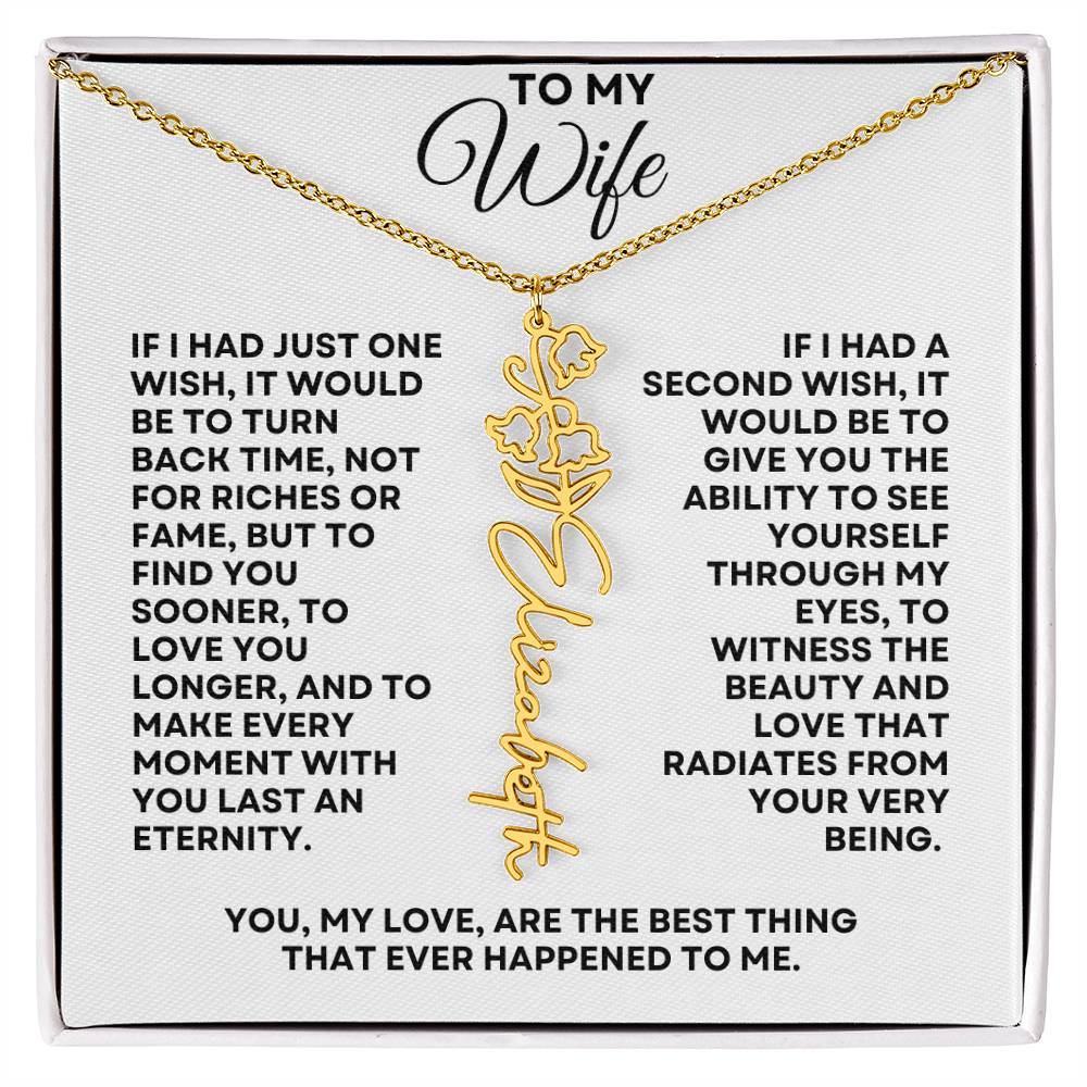 To My Wife | One Wish (Flower Name Necklace)
