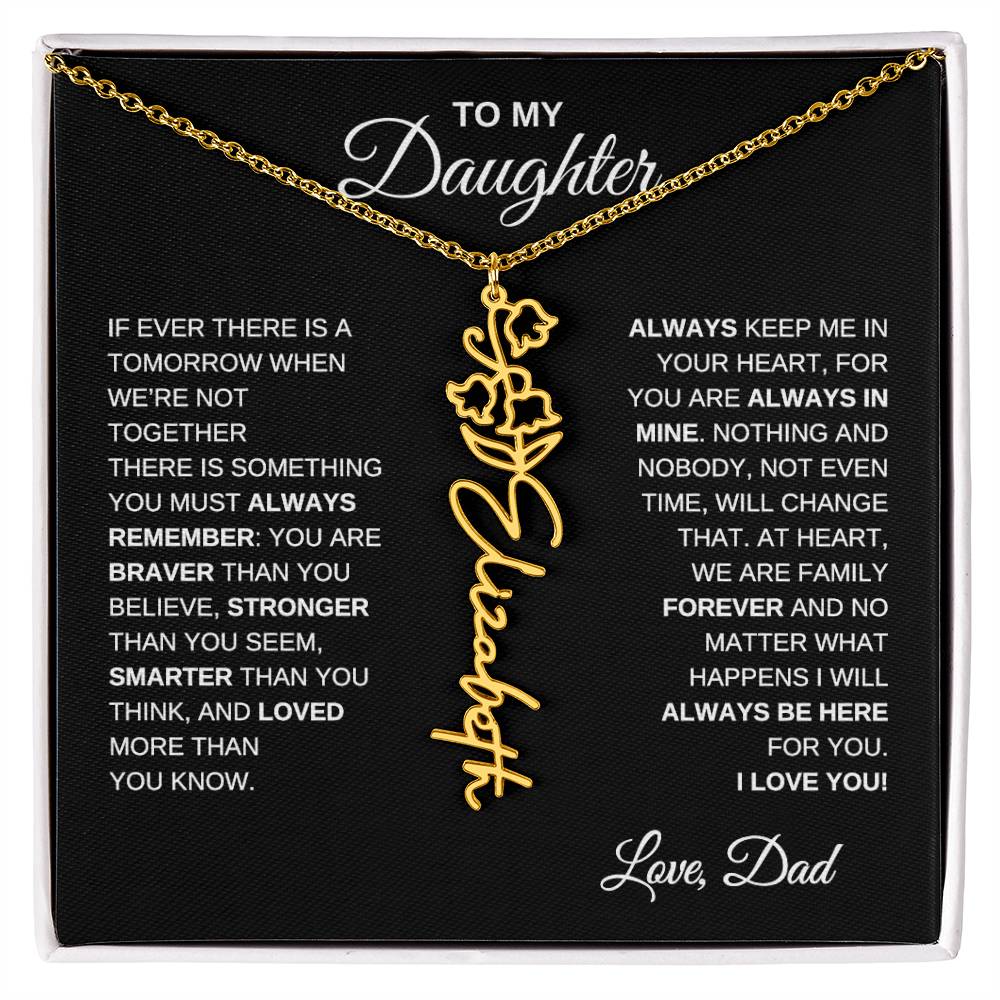 To My Daughter, Always Remember | Flower Name Necklace