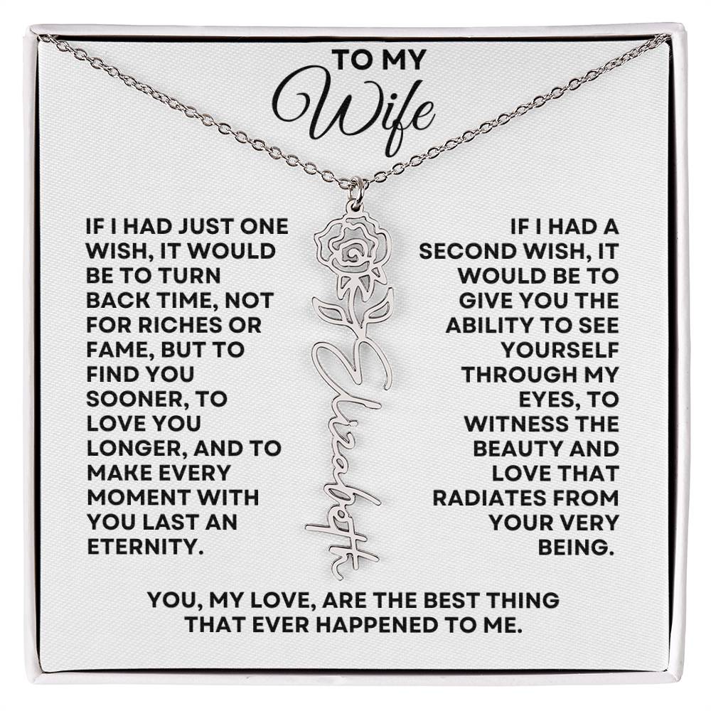 To My Wife | One Wish (Flower Name Necklace)