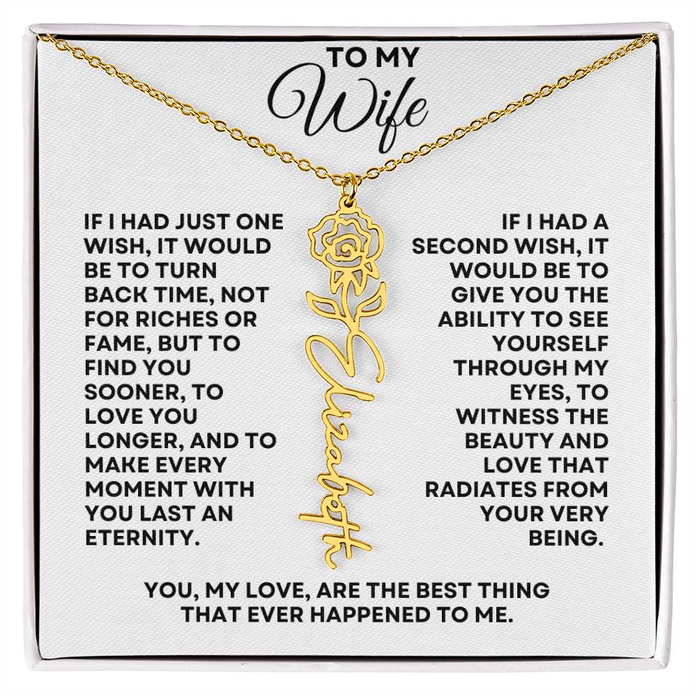 To My Wife | One Wish (Flower Name Necklace)