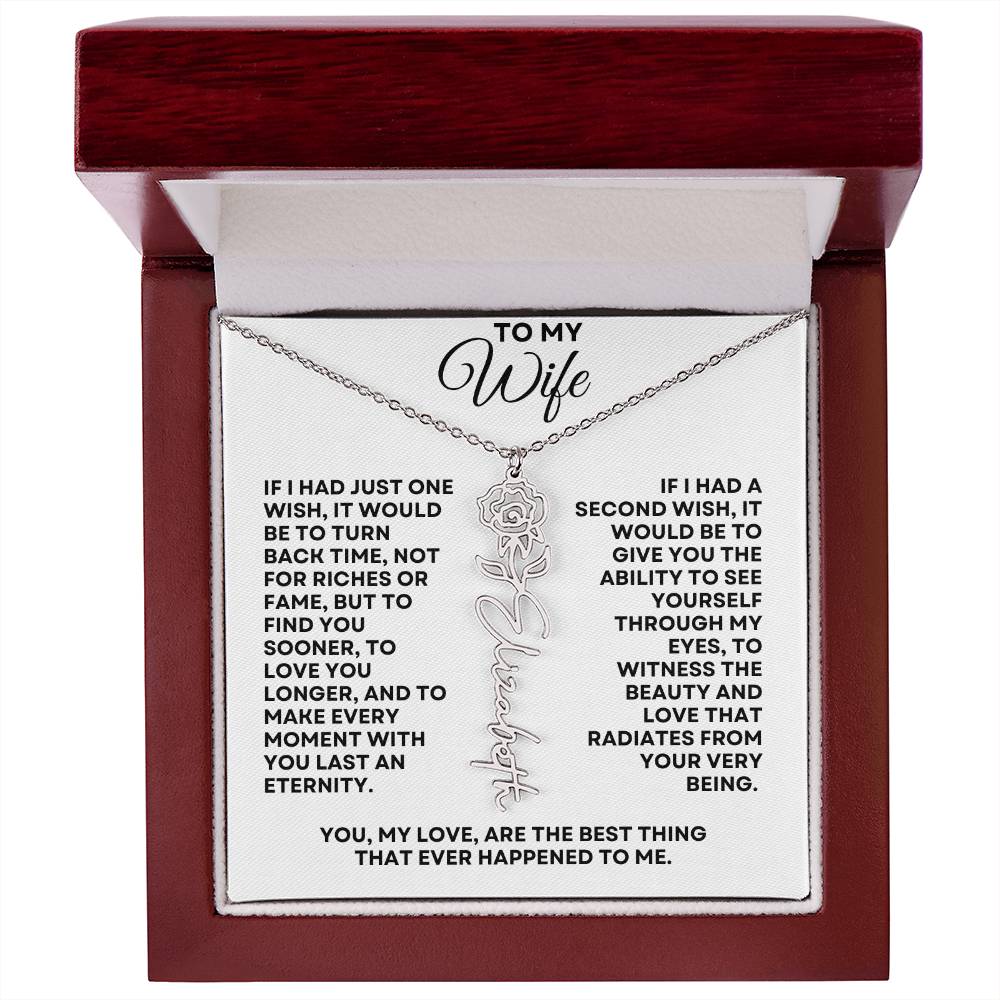 To My Wife | One Wish (Flower Name Necklace)