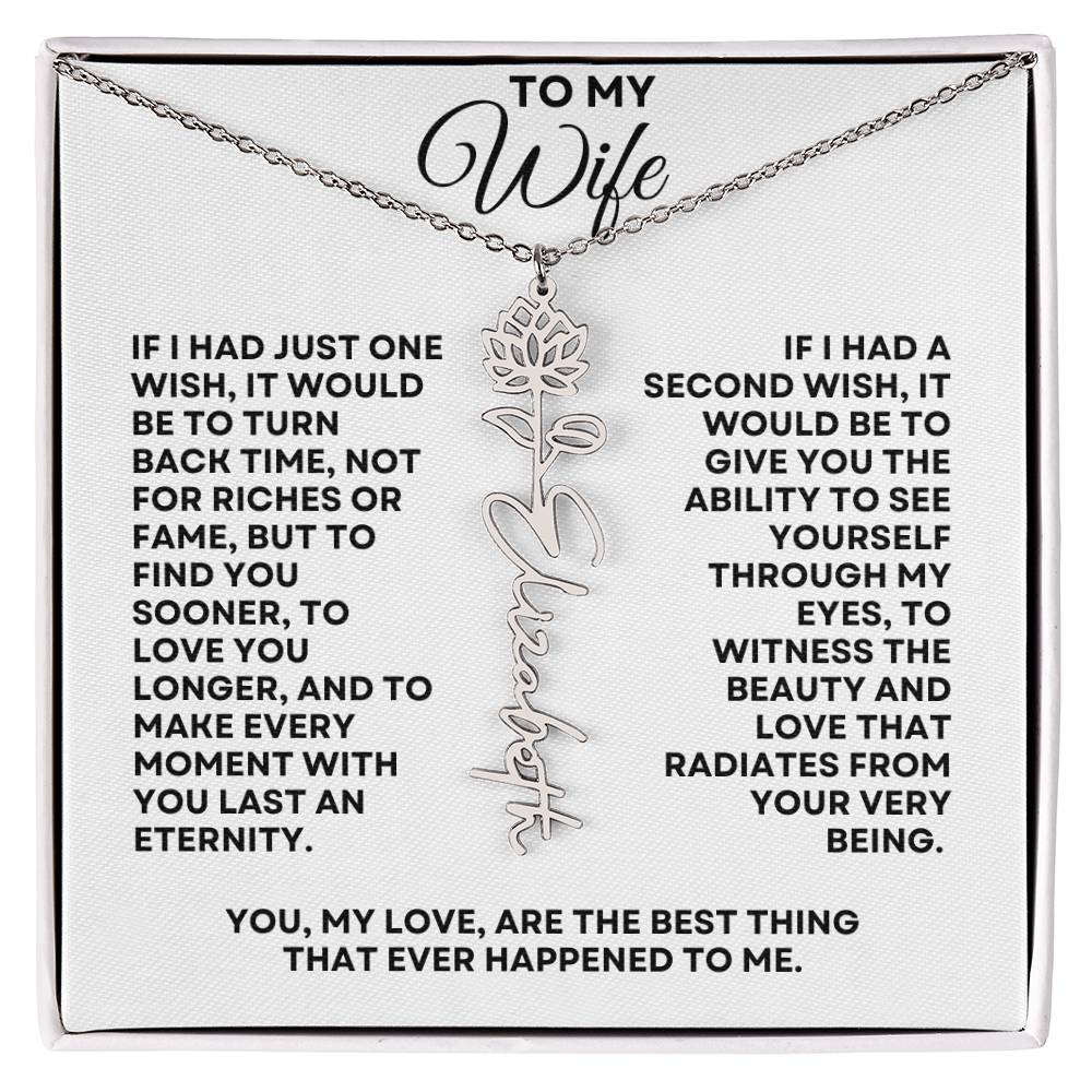 To My Wife | One Wish (Flower Name Necklace)