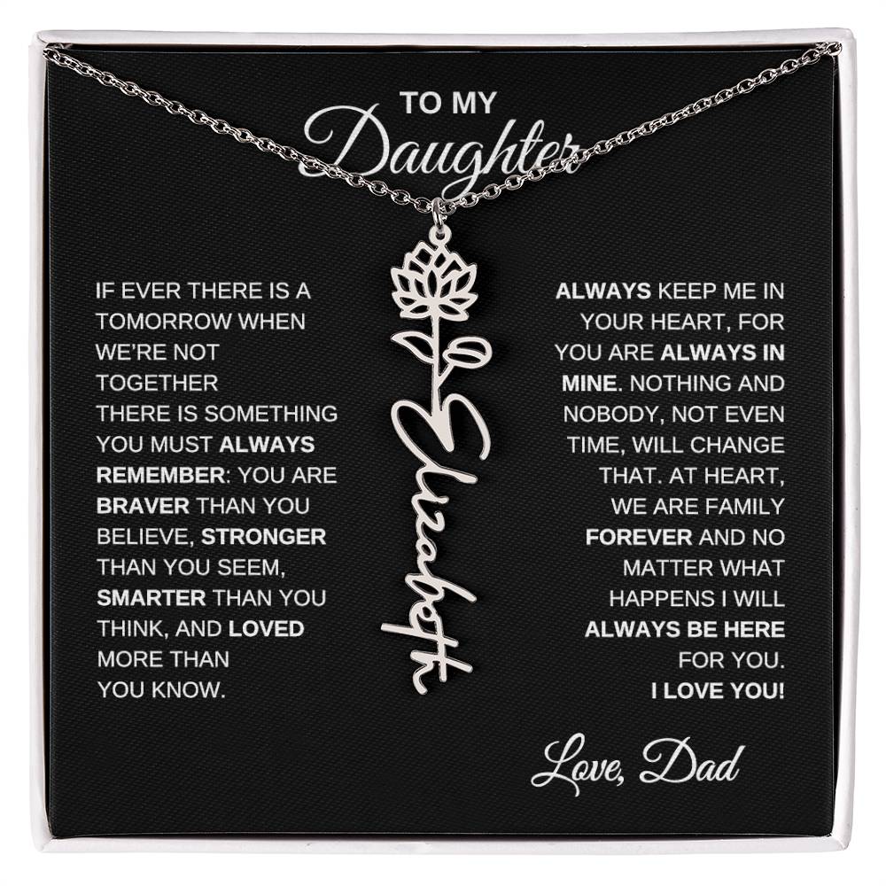 To My Daughter, Always Remember | Flower Name Necklace