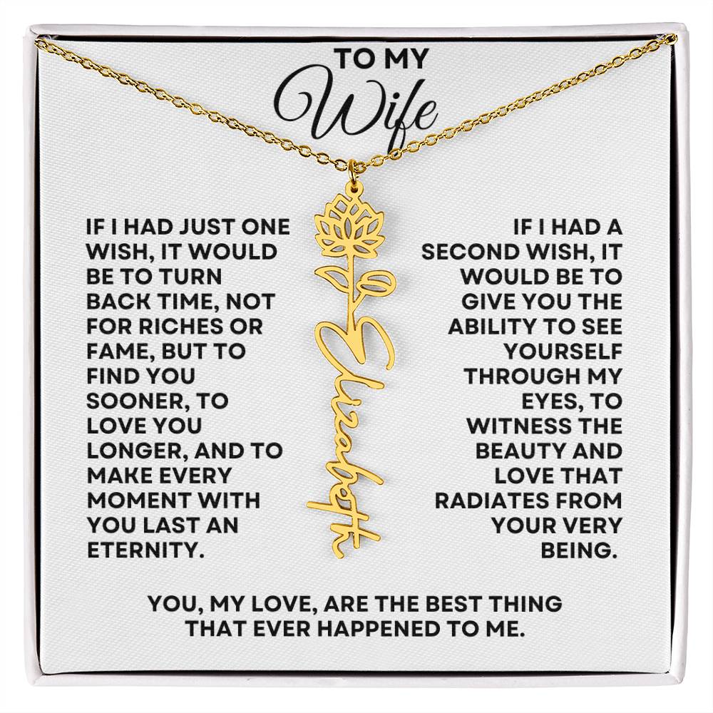 To My Wife | One Wish (Flower Name Necklace)