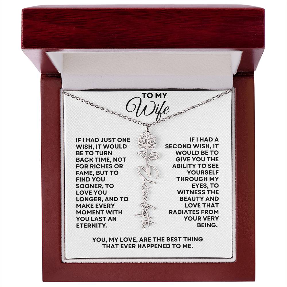 To My Wife | One Wish (Flower Name Necklace)