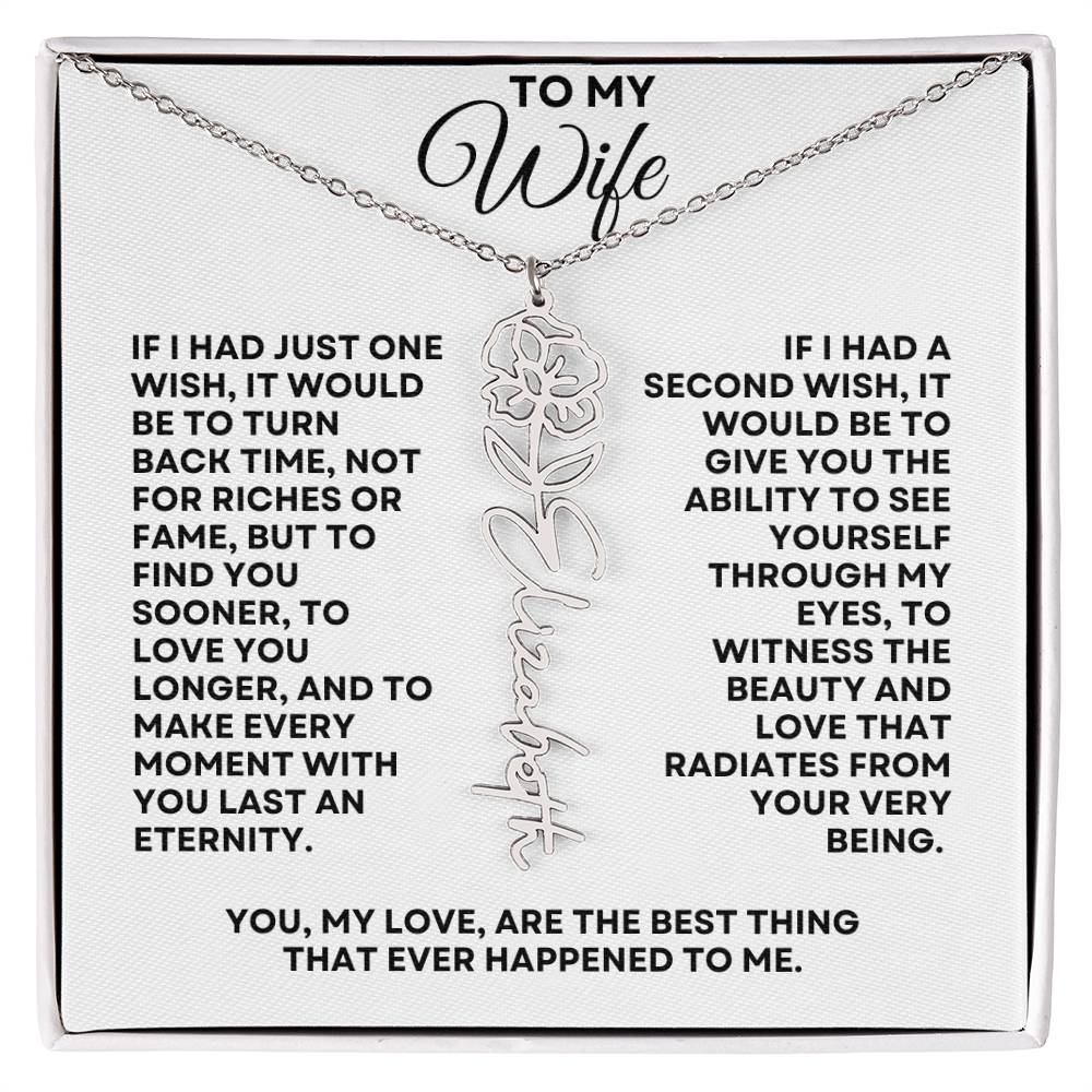 To My Wife | One Wish (Flower Name Necklace)
