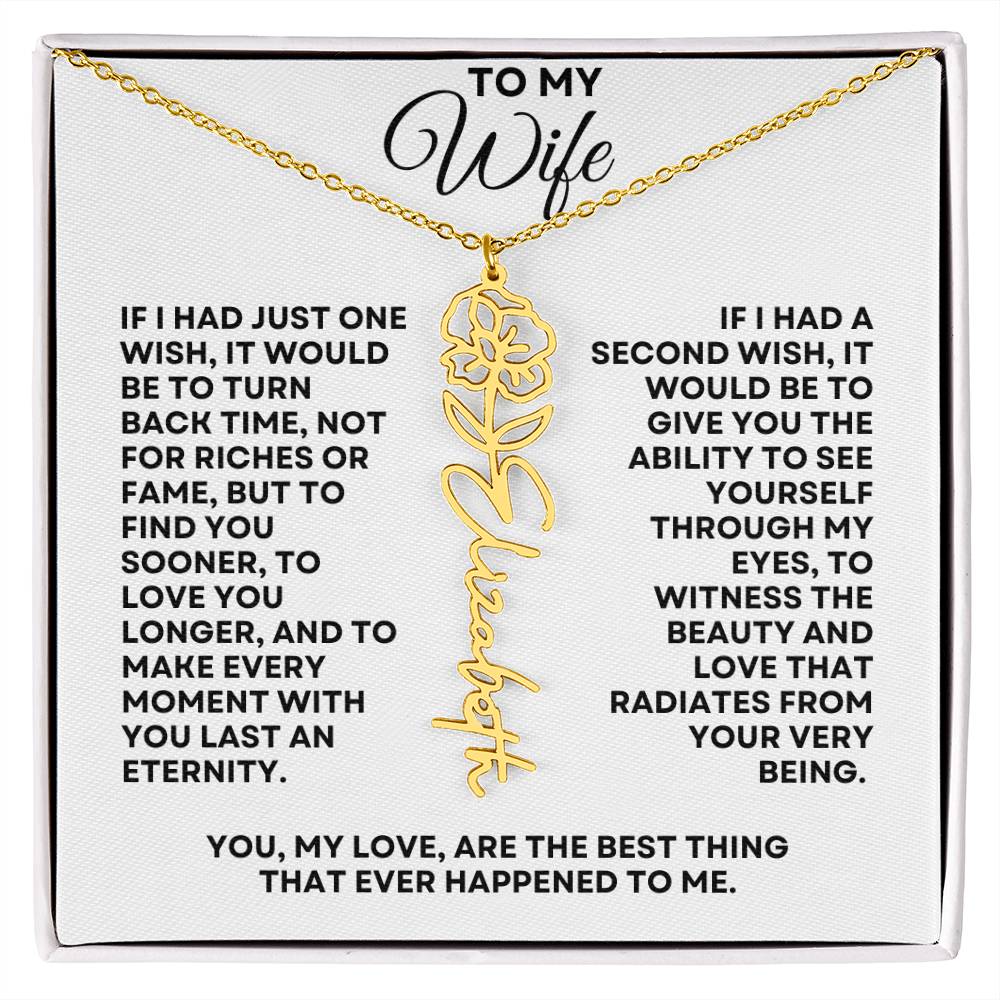 To My Wife | One Wish (Flower Name Necklace)