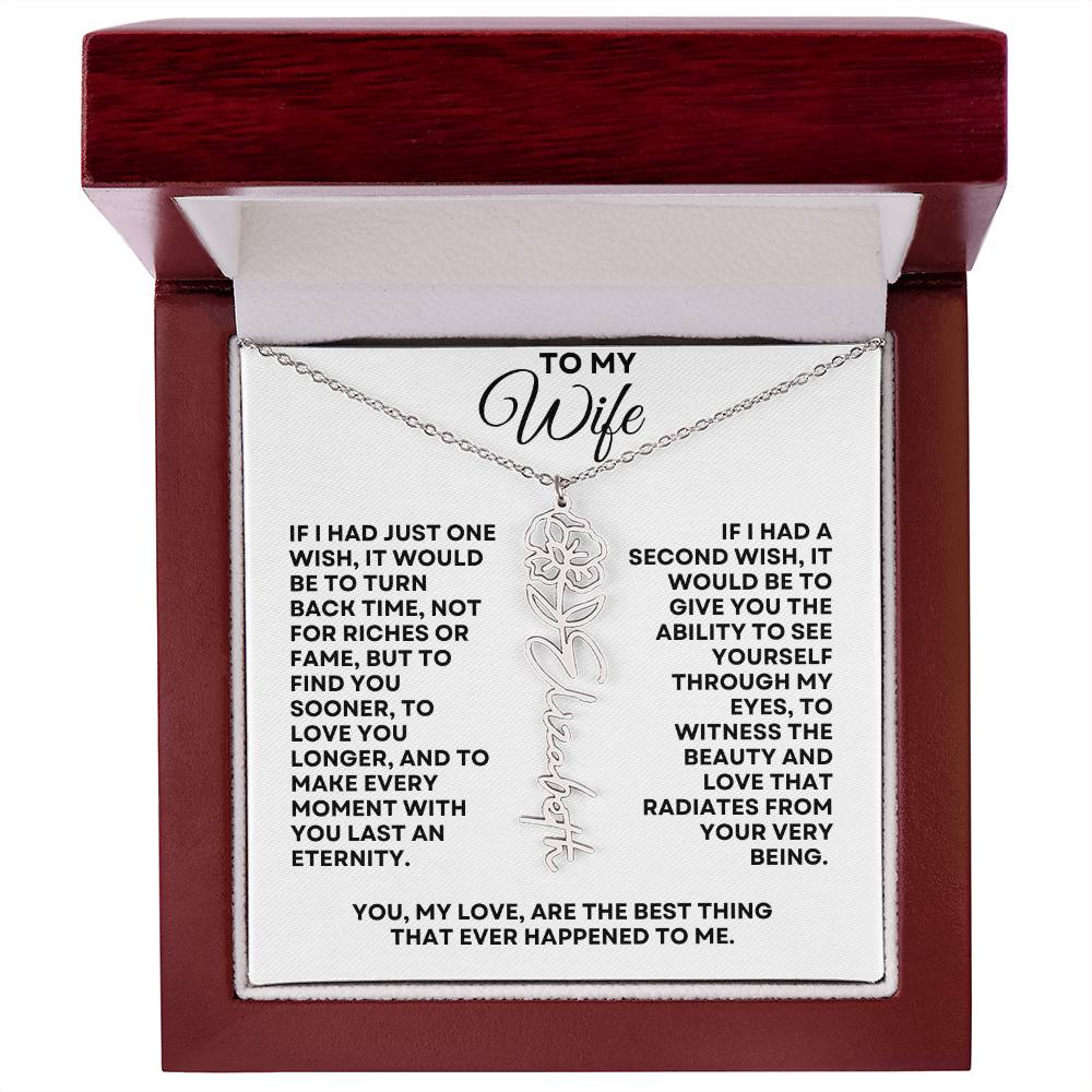 To My Wife | One Wish (Flower Name Necklace)