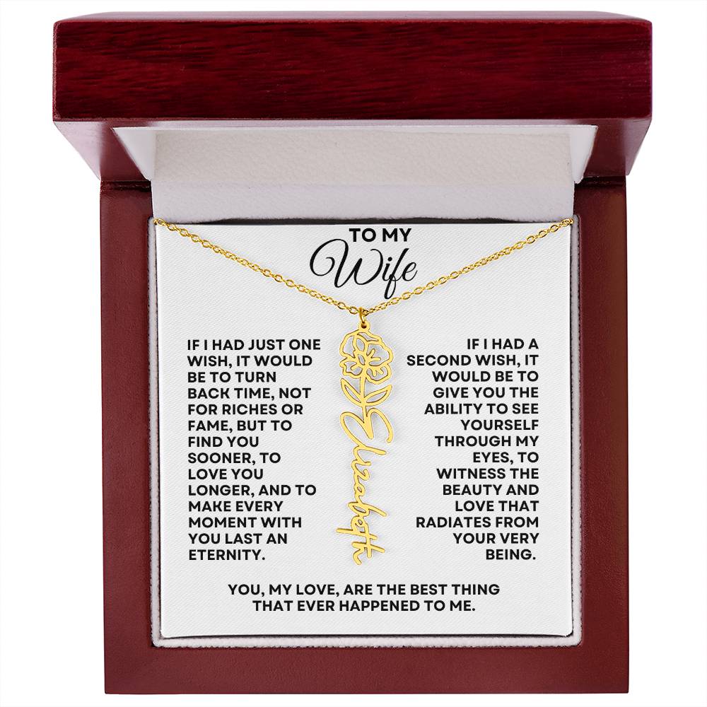 To My Wife | One Wish (Flower Name Necklace)