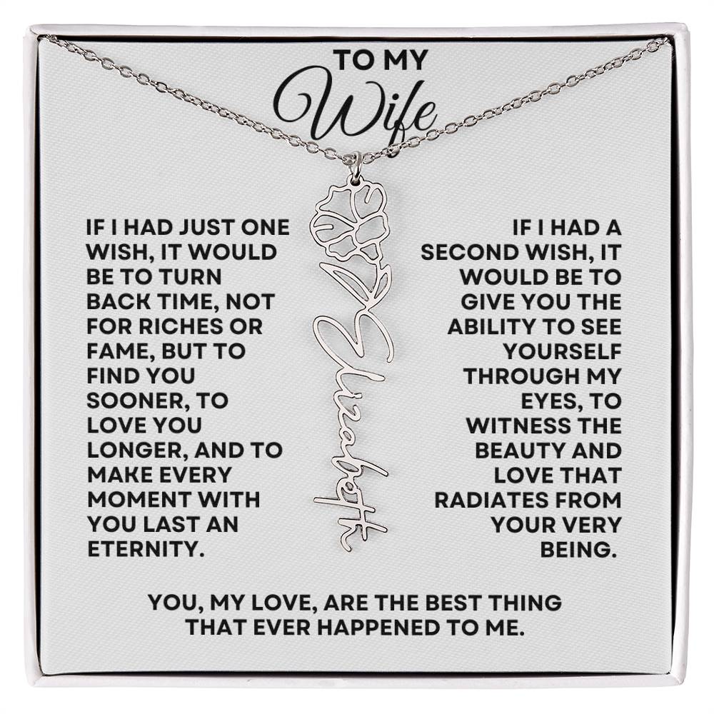 To My Wife | One Wish (Flower Name Necklace)