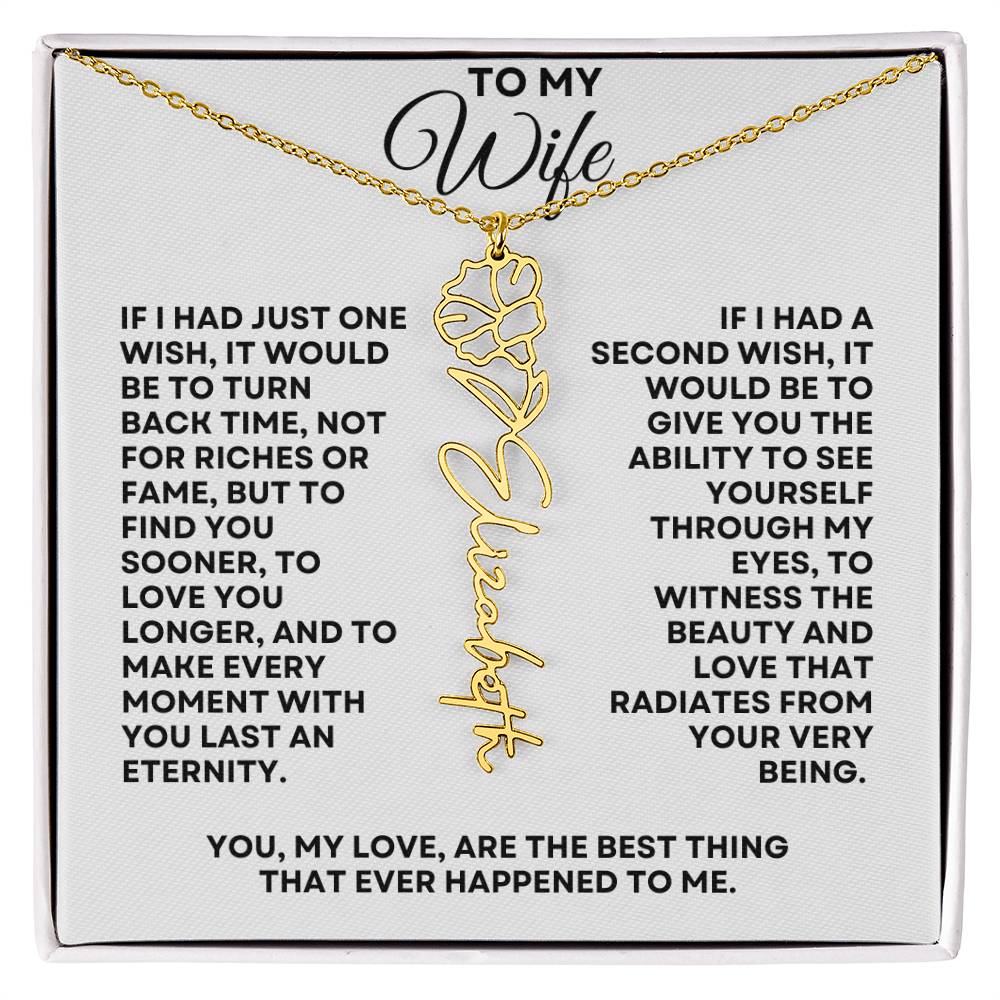 To My Wife | One Wish (Flower Name Necklace)