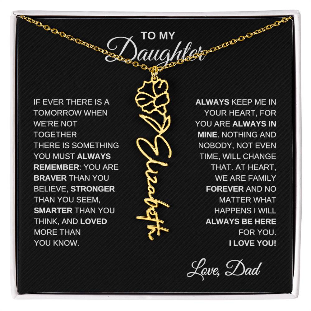 To My Daughter, Always Remember | Flower Name Necklace