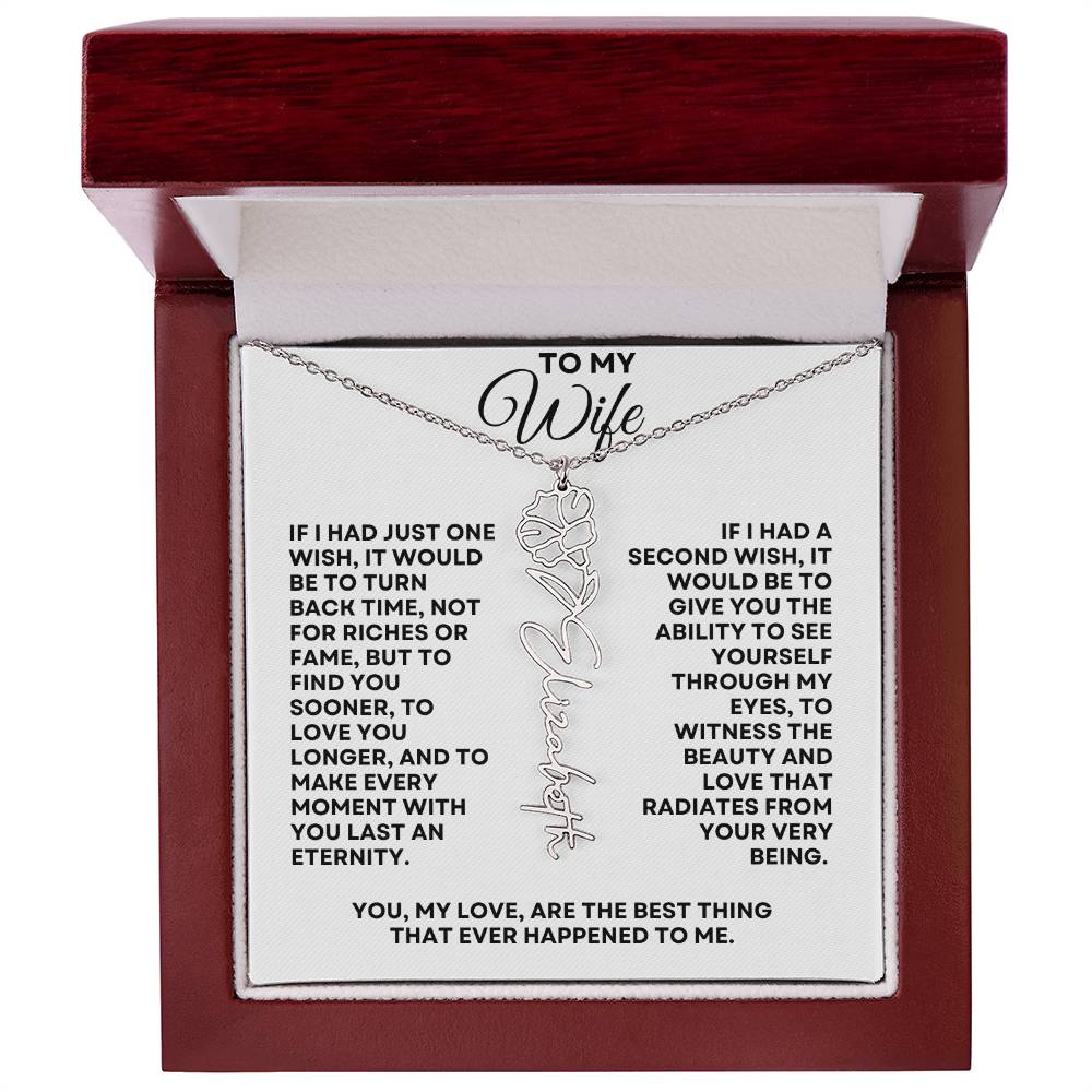 To My Wife | One Wish (Flower Name Necklace)