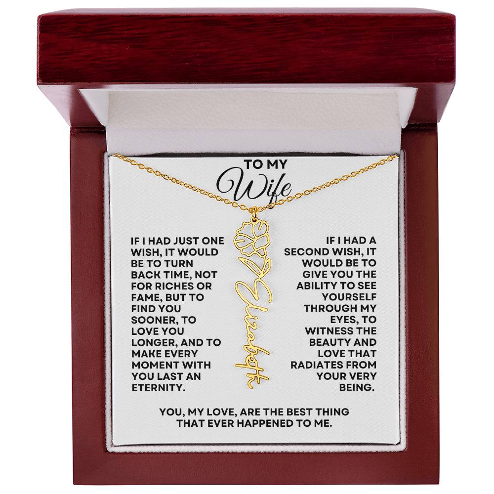 To My Wife | One Wish (Flower Name Necklace)