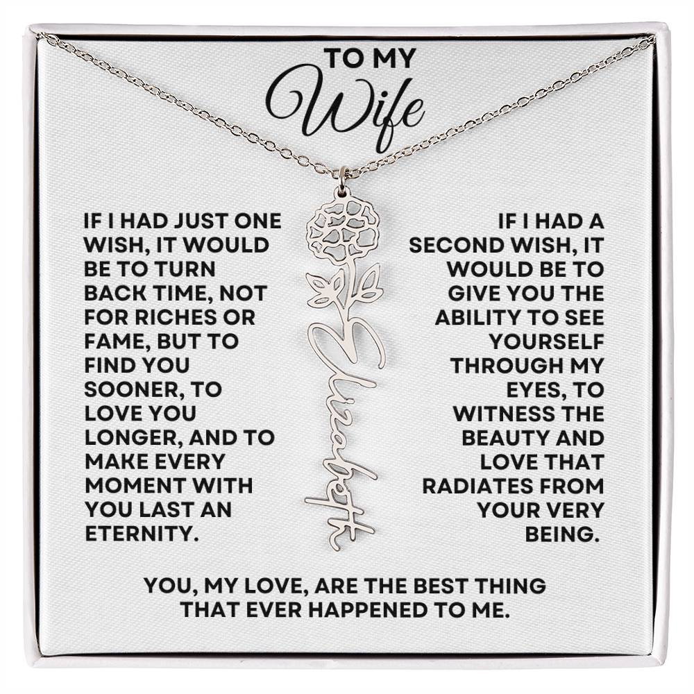 To My Wife | One Wish (Flower Name Necklace)