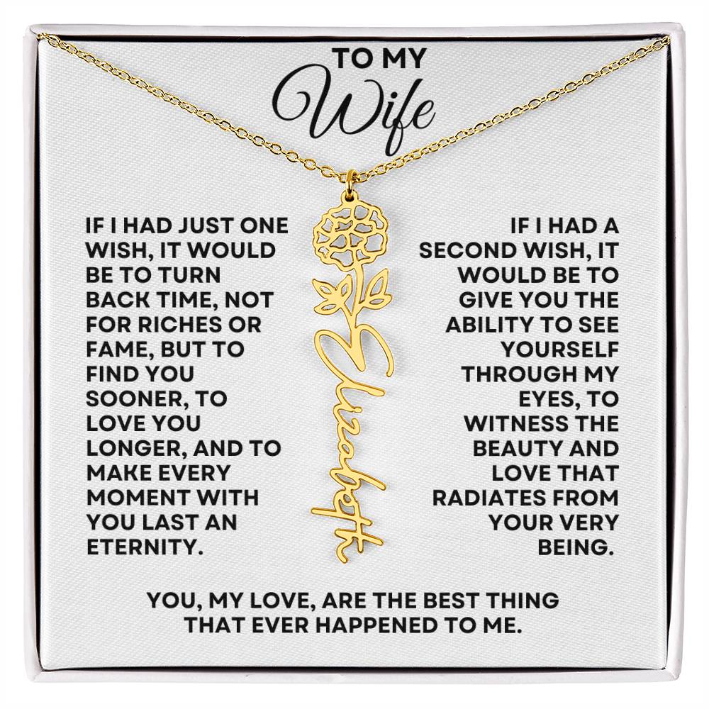 To My Wife | One Wish (Flower Name Necklace)