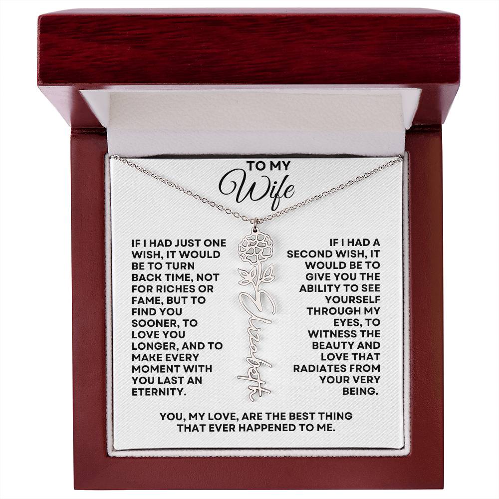 To My Wife | One Wish (Flower Name Necklace)
