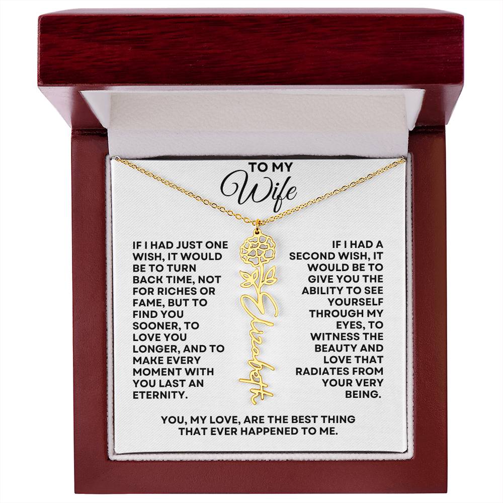 To My Wife | One Wish (Flower Name Necklace)