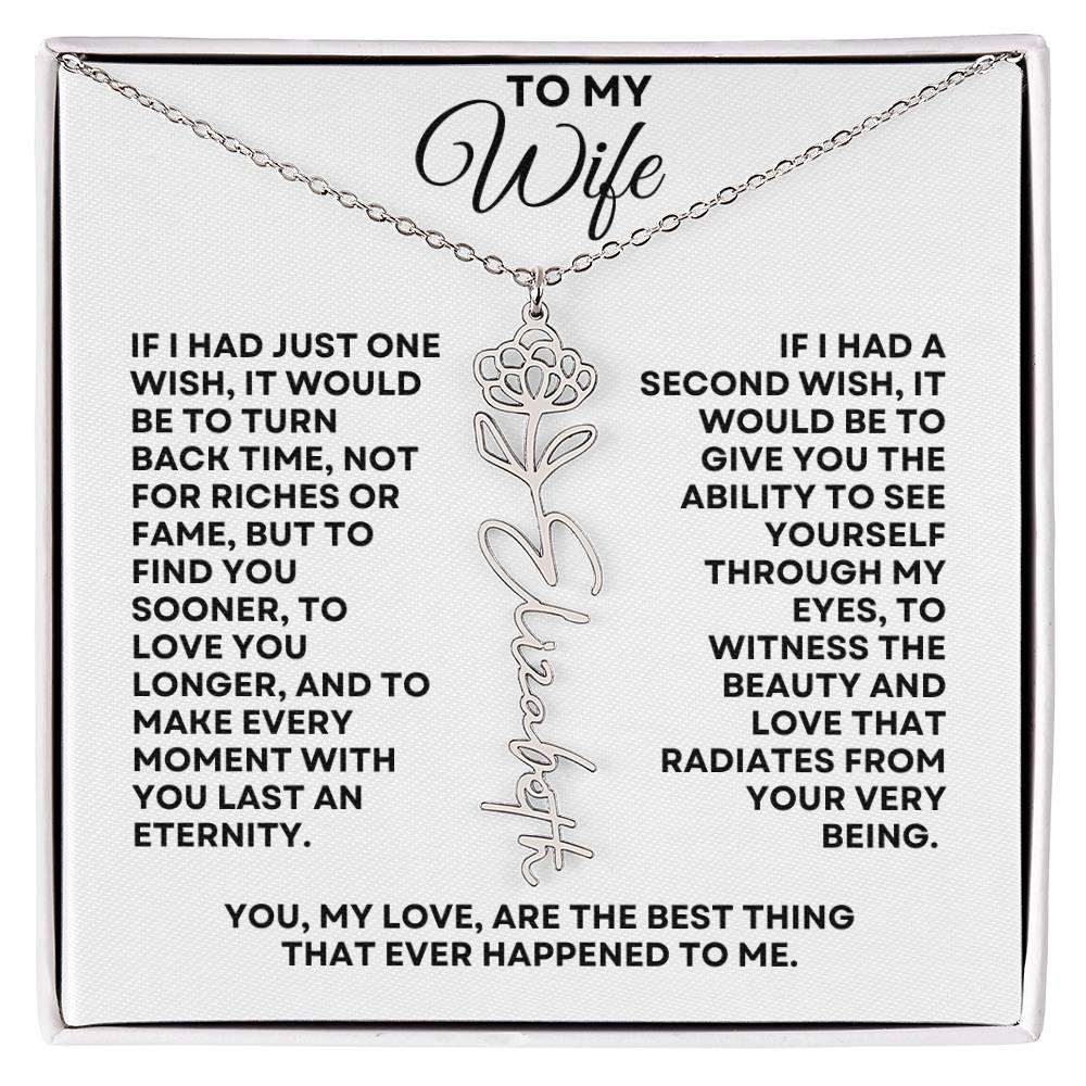 To My Wife | One Wish (Flower Name Necklace)
