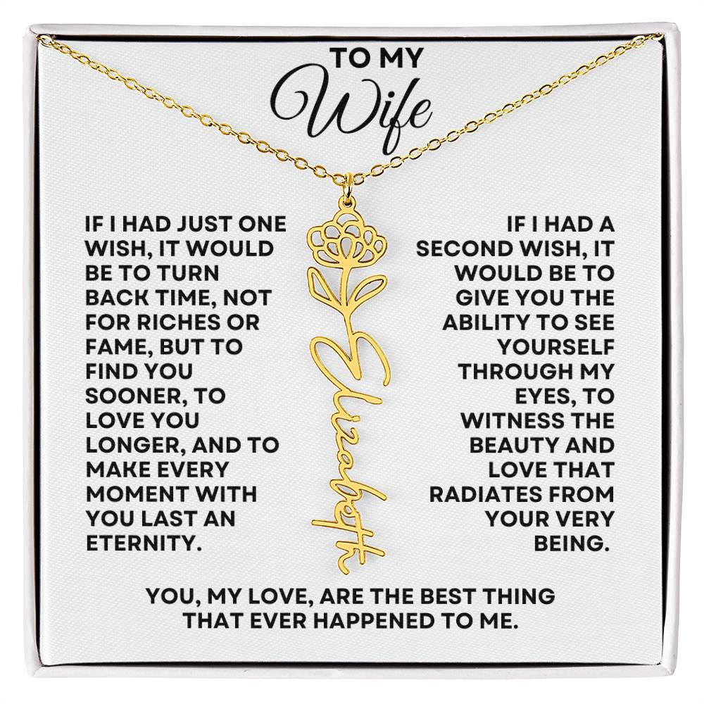 To My Wife | One Wish (Flower Name Necklace)