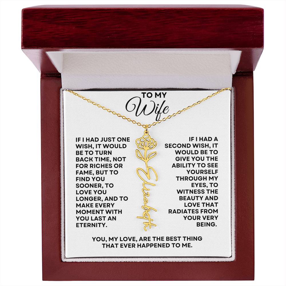 To My Wife | One Wish (Flower Name Necklace)
