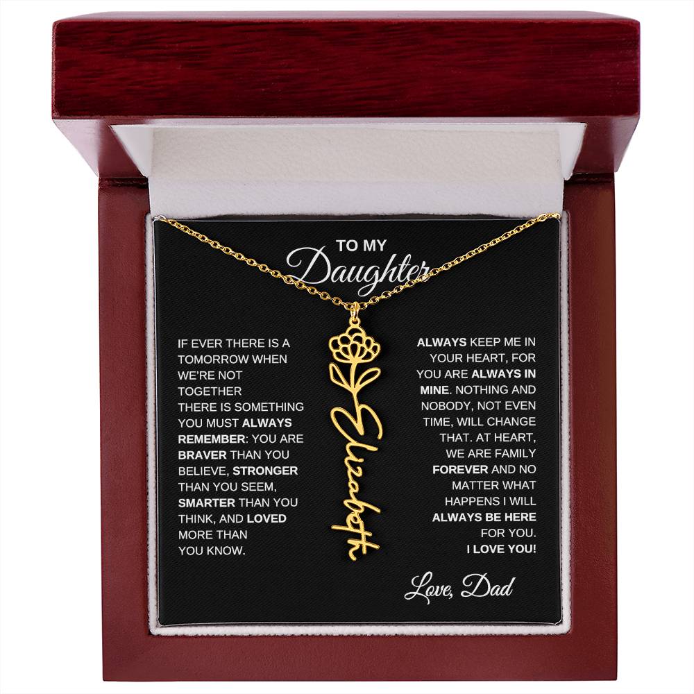 To My Daughter, Always Remember | Flower Name Necklace