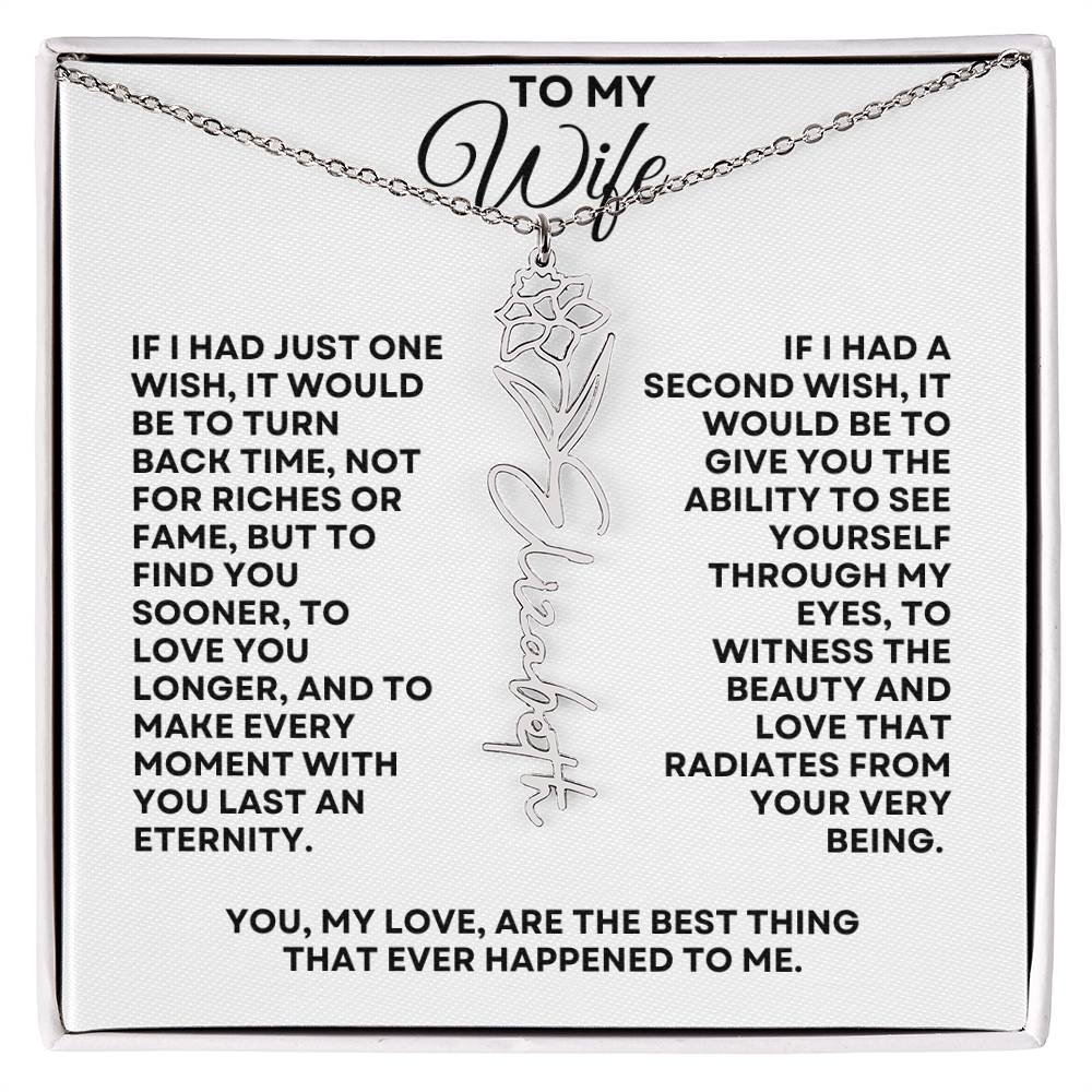 To My Wife | One Wish (Flower Name Necklace)