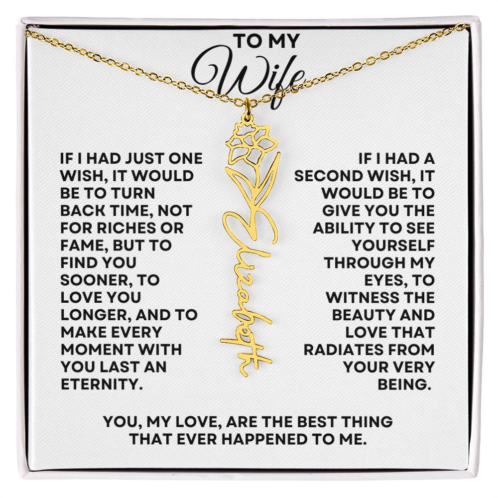 To My Wife | One Wish (Flower Name Necklace)