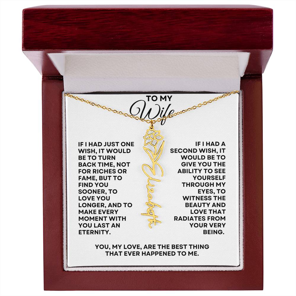 To My Wife | One Wish (Flower Name Necklace)