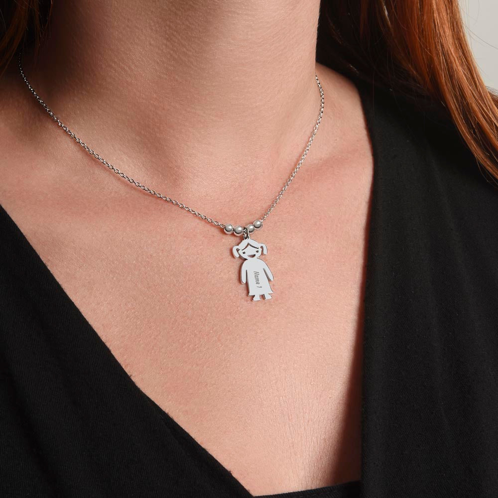 Dear Nana | You Are The World (Engraved Kids Charm Necklace)