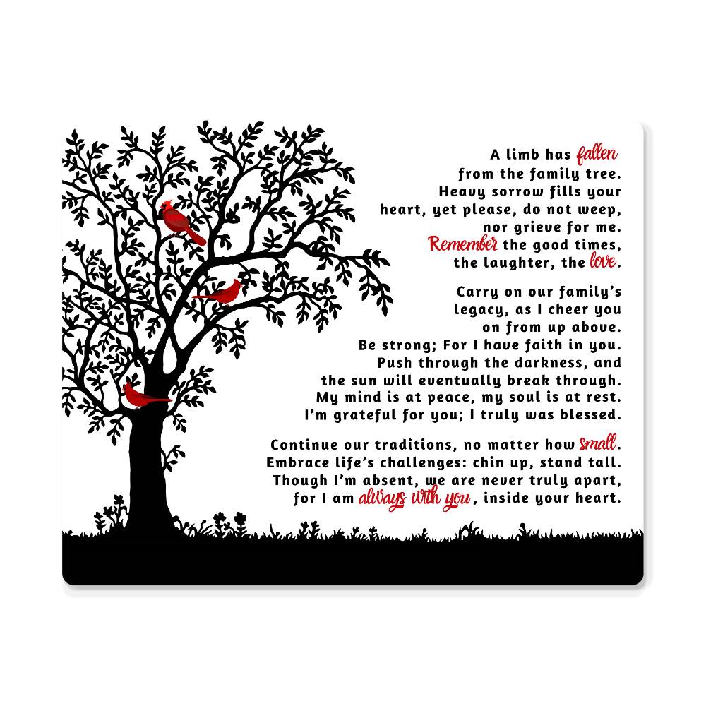 A Limb Has Fallen | Cardinals (Memorial Metal Art Canvas)