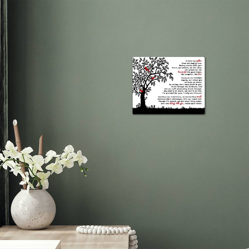 A Limb Has Fallen | Cardinals (Memorial Metal Art Canvas)