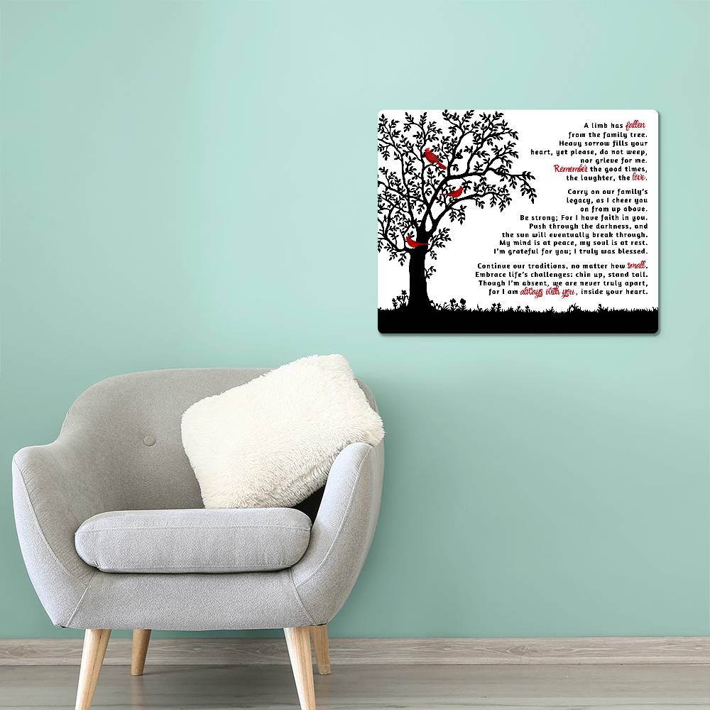 A Limb Has Fallen | Cardinals (Memorial Metal Art Canvas)