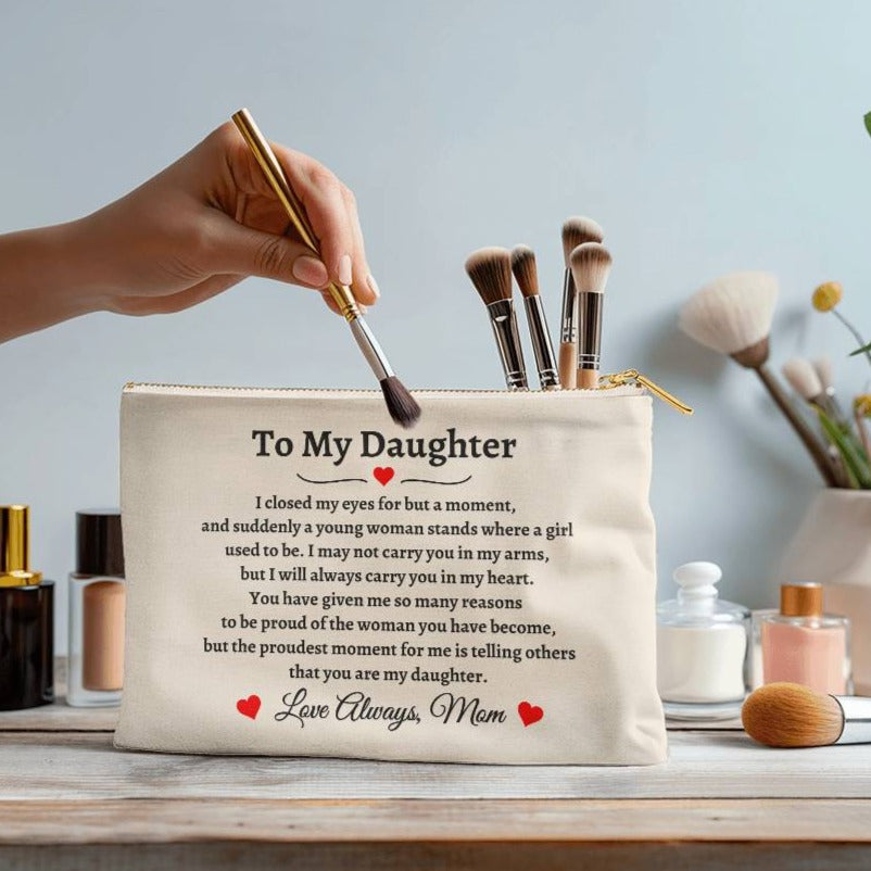 To My Daughter, Suddenly A Young Woman (Small Fabric Zippered Pouch)