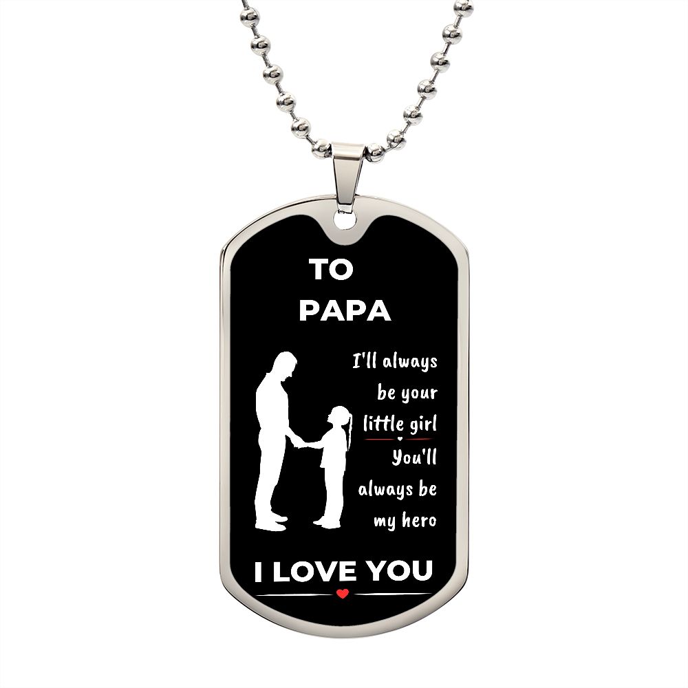 To Papa | My Hero (Dog Tag)