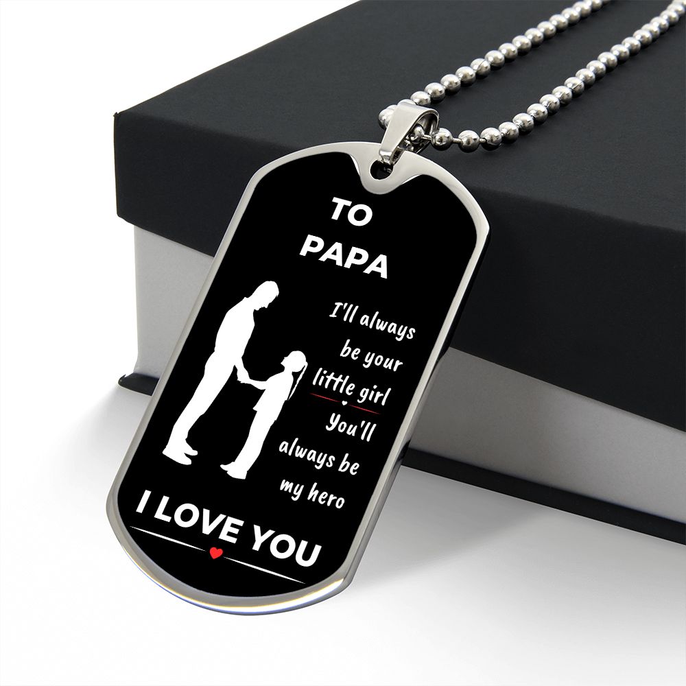 To Papa | My Hero (Dog Tag)