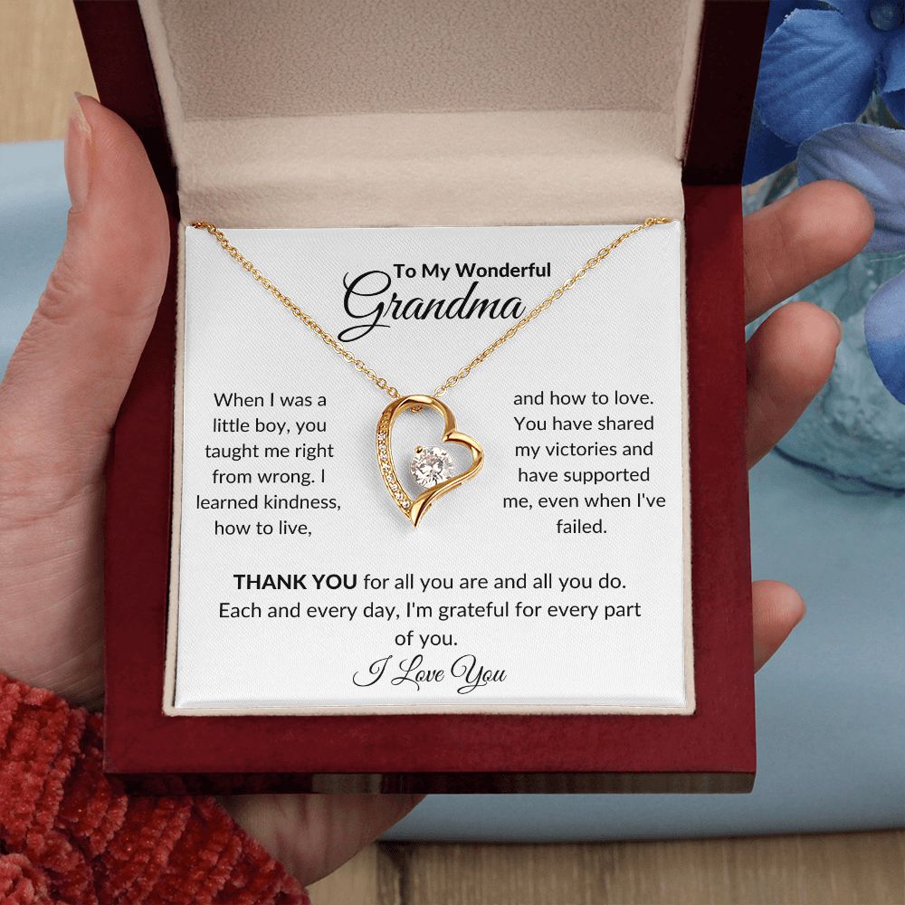 To My Wonderful Grandma, When I Was A Boy | Forever Love Necklace