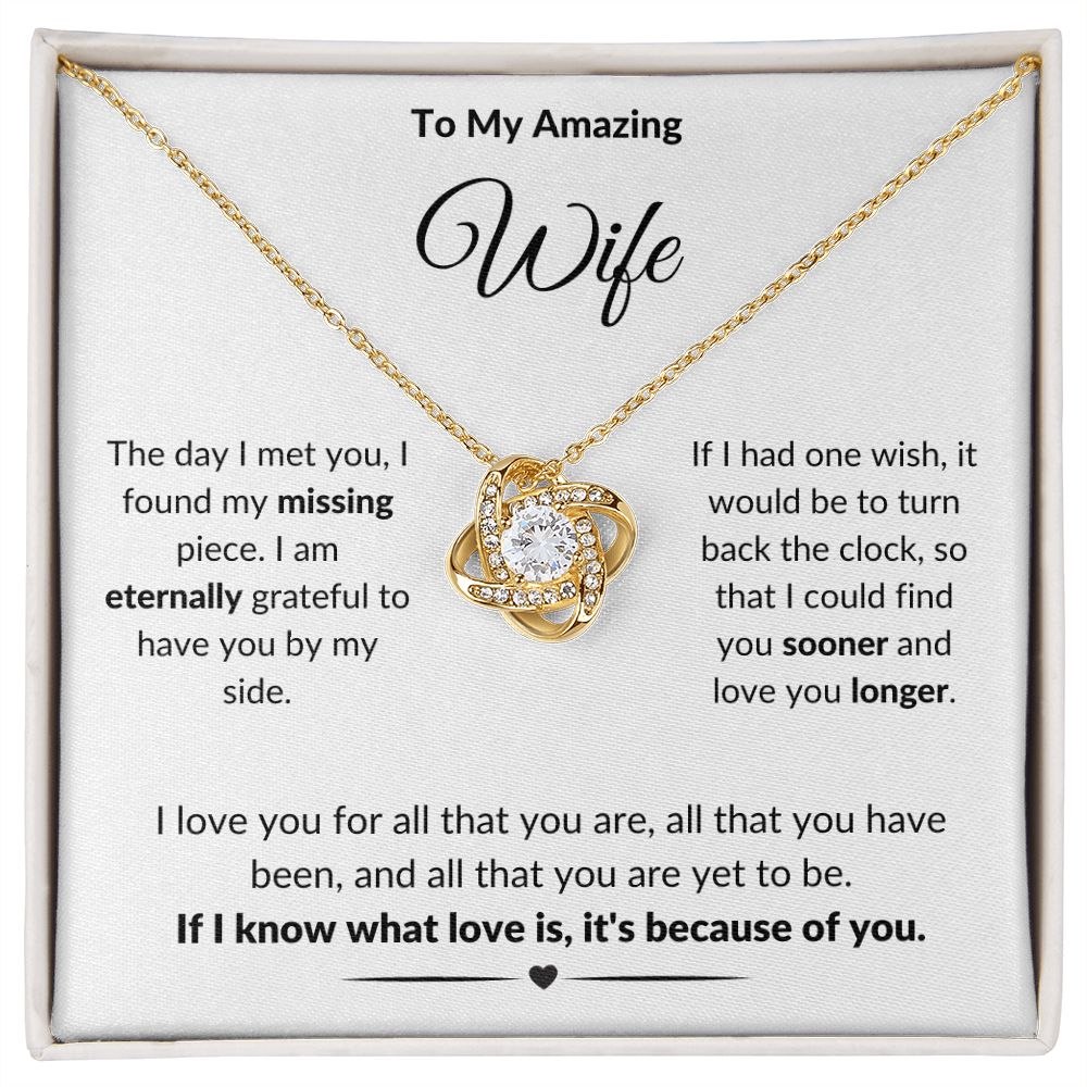 To My Amazing Wife | The Day I Met You (Love Knot Necklace)