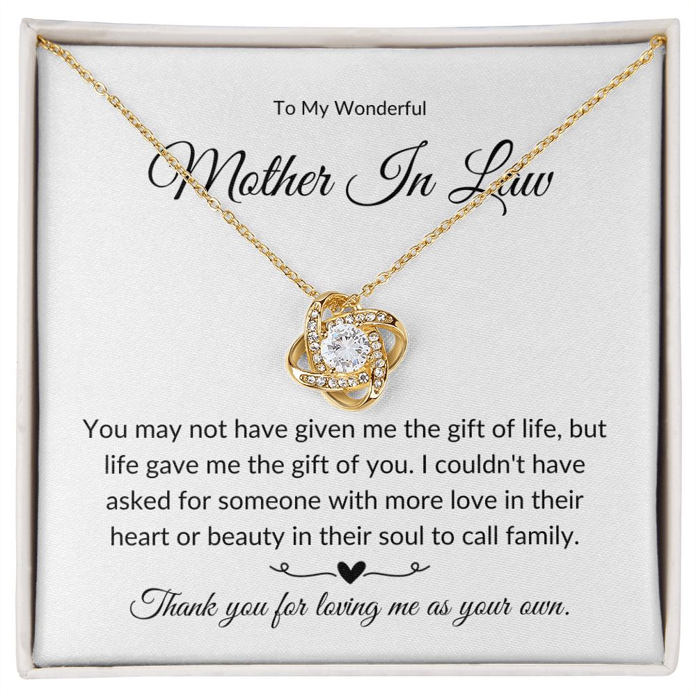 To My Wonderful Mother In Law | Thank you (Love Knot Necklace)