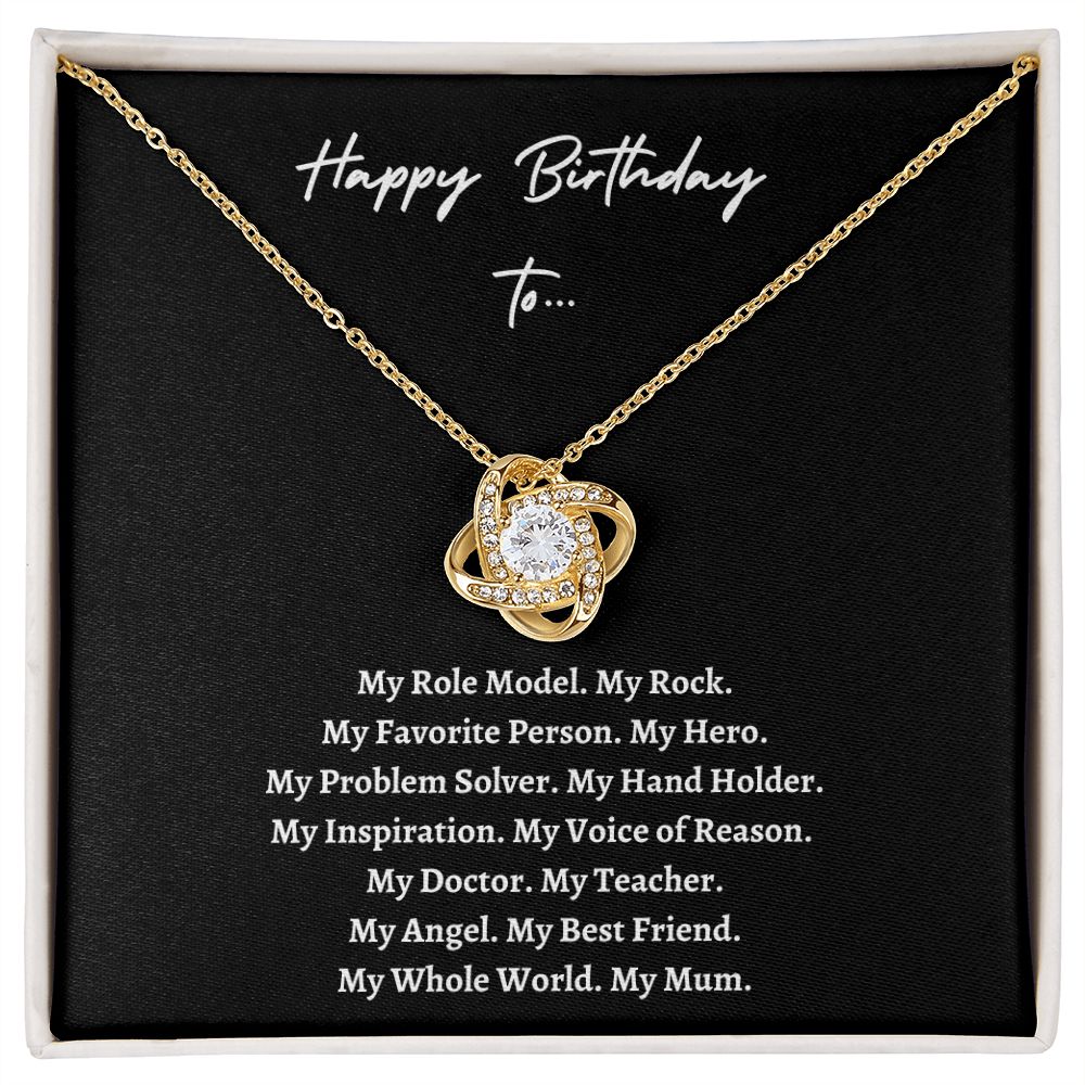 Happy Birthday Mum (Love Knot Necklace)