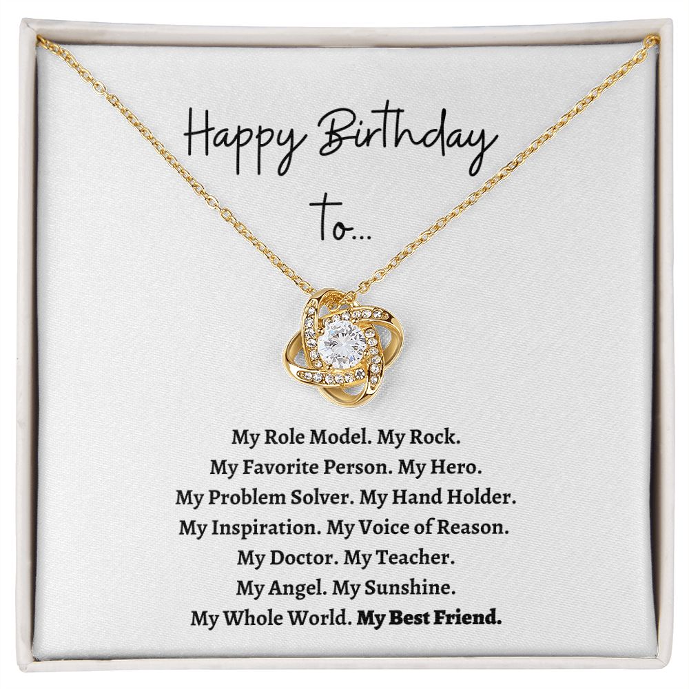 Happy Birthday Best Friend (Love Knot Necklace)