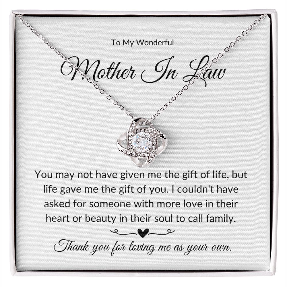 To My Wonderful Mother In Law | Thank you (Love Knot Necklace)