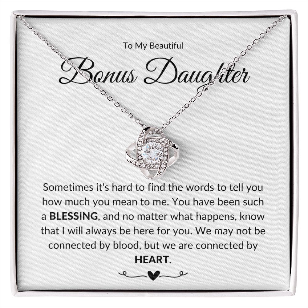 To My Bonus Daughter | Connected By Love (Love Knot Necklace)